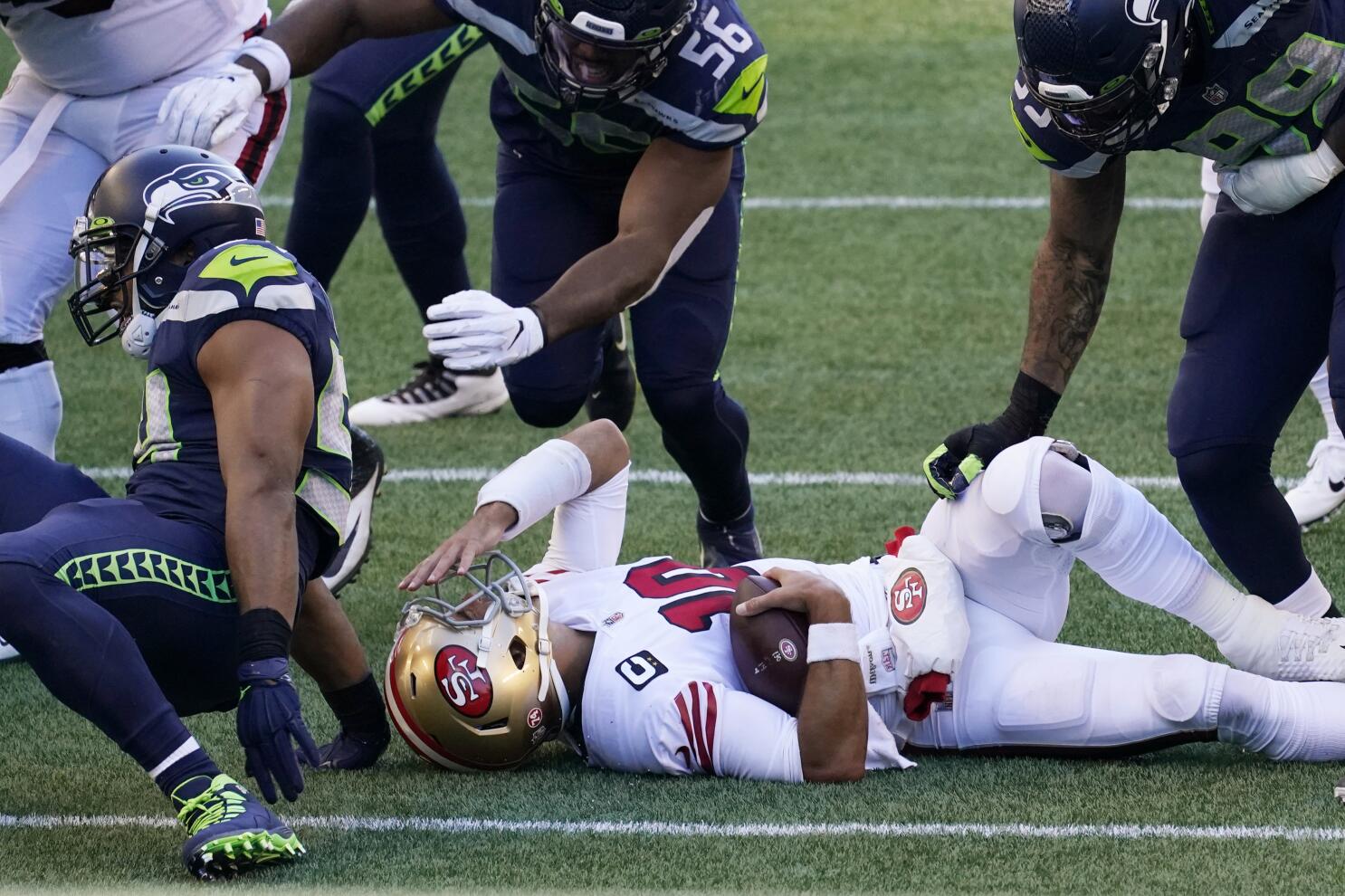 More injuries for 49ers in getting thumped by Seahawks - The San Diego  Union-Tribune