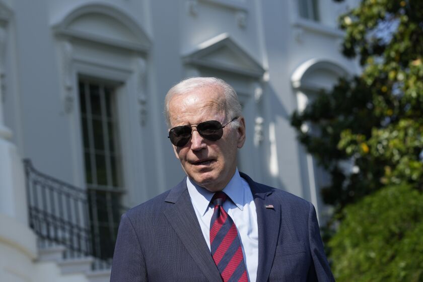 President Joe Biden talks with reporters on the South Lawn of the White House in Washington, Wednesday, May 31, 2023, before traveling to Colorado. (AP Photo/Susan Walsh)