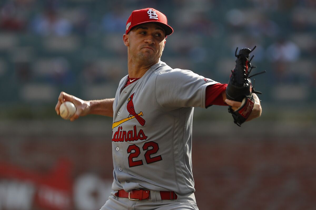 Cardinals starter Jack Flaherty delivers against the Braves in Game 2 of the National League Division Series on Oct. 4.