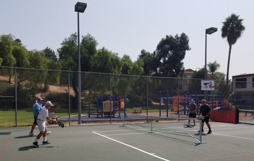 Pickleball players enjoy some court time last September at Collier Park in La Mesa.