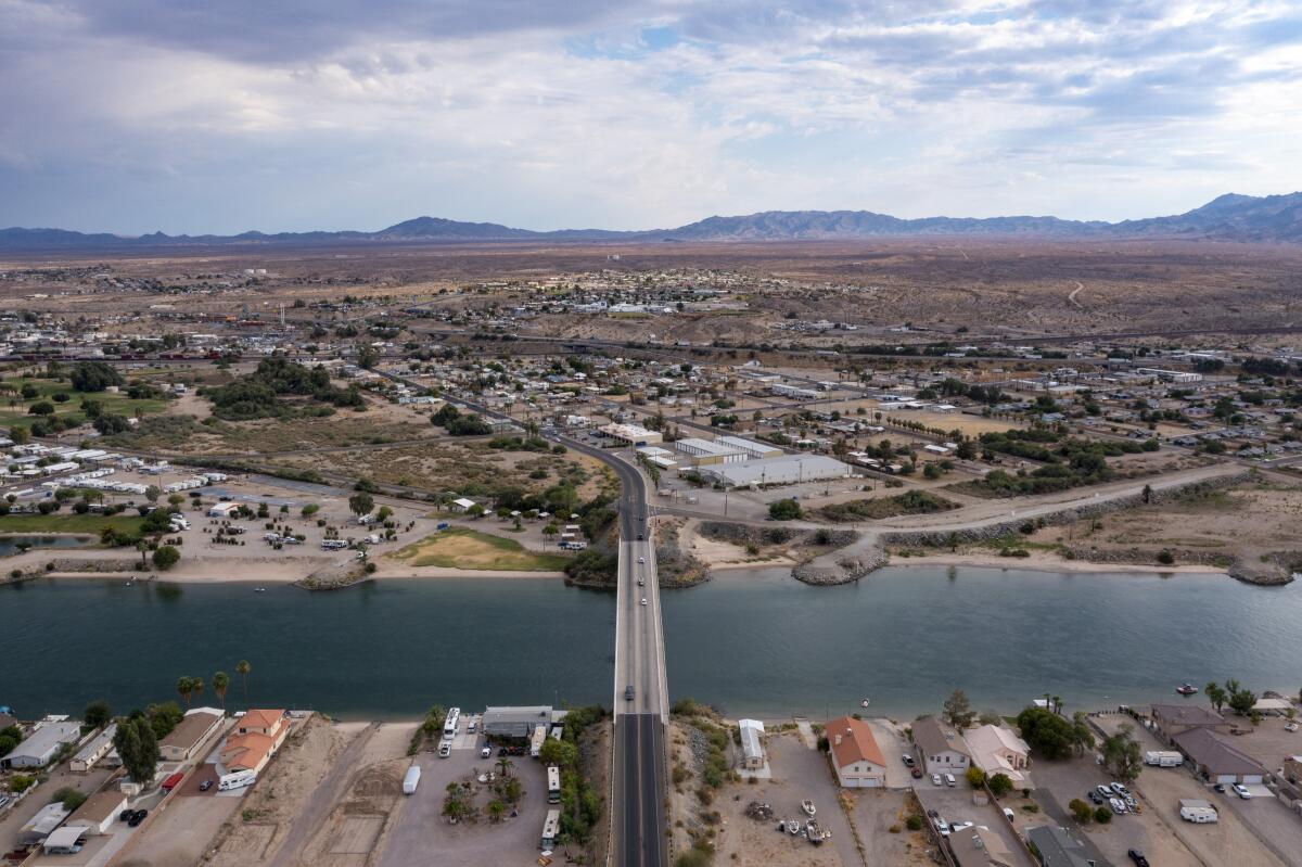  The Colorado River flows along the town of Needles.