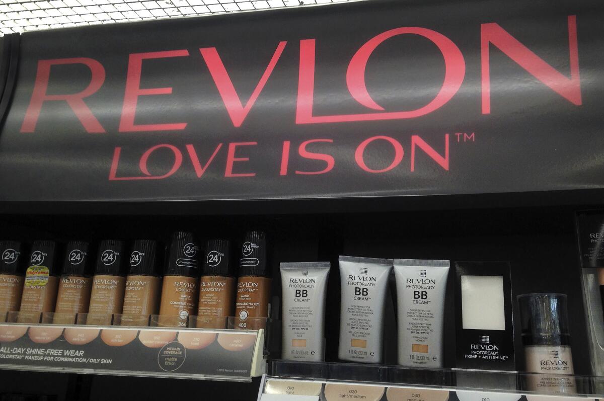 A store display of Revlon cosmetics