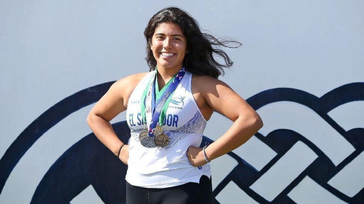 Marina High thrower Alejandra Rosales represented El Salvador in the NACAC U18 Championships in Mexico, bringing home a silver medal in the girls' discus throw.