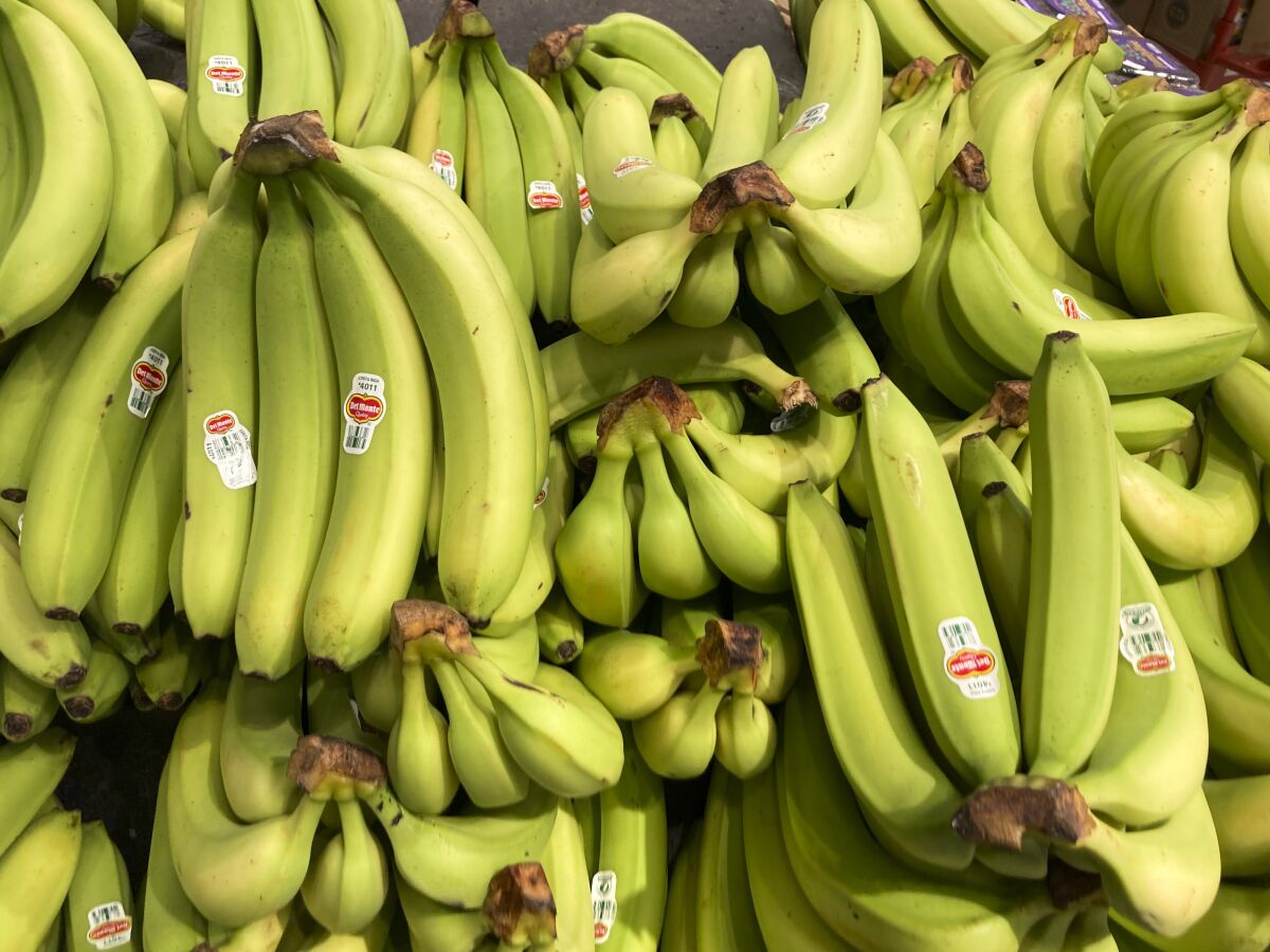 Bananas a la venta en una tienda de comestibles en Filadelfia, el martes 12 de julio de 2022. (Foto AP/Matt Rourke)