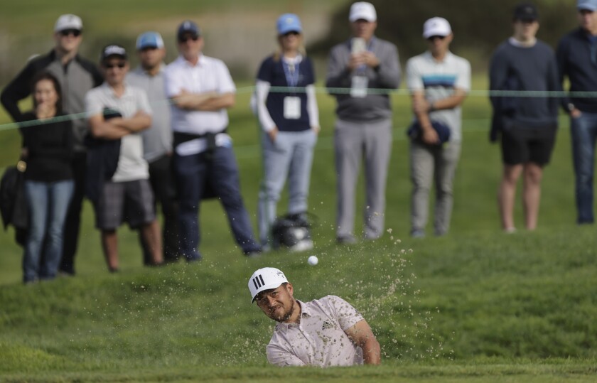 Local PGA Tour player Xander Schauffele plays during Friday's third round of the Farmers Insurance Open.