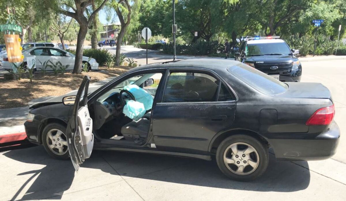 Sheriff's officials say this sedan was stolen at gunpoint during a carjacking in Vista on July 7, 2020.