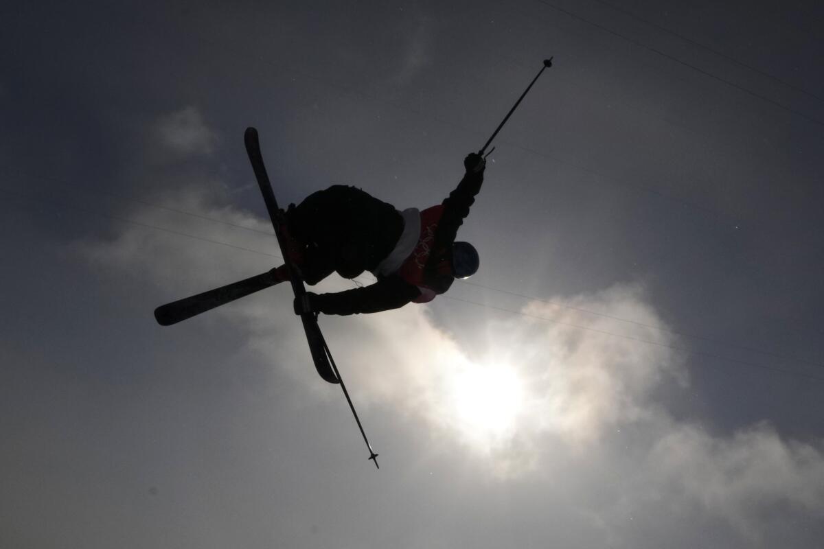 New Zealand's Nico Porteous competes during the men's halfpipe finals at the 2022 Winter Olympics.