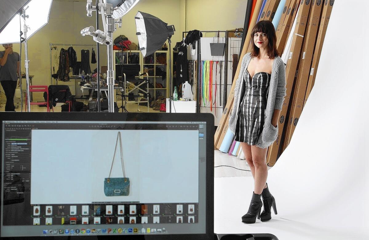 Nasty Gal founder and CEO Sophia Amoruso stands in the photo studio at company headquarters in downtown Los Angeles. The company, an e-commerce darling, recently announced plans to debut a shop in the Southland. Others are doing the same.