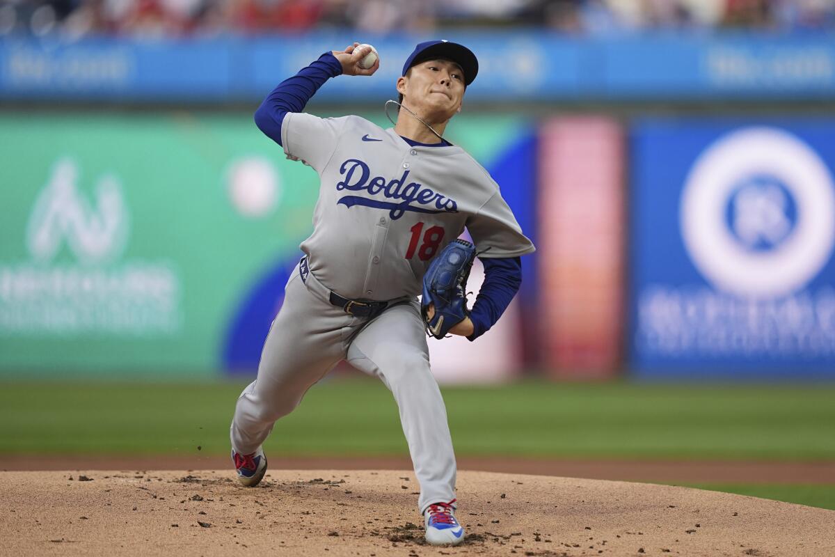 Dodgers suffer first loss of season after rally sputters vs. Phillies - Los Angeles Times