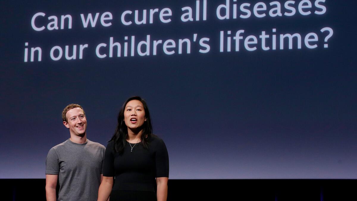 Mark Zuckerberg and Priscilla Chan announce their $3-billion pledge to tackle diseases.