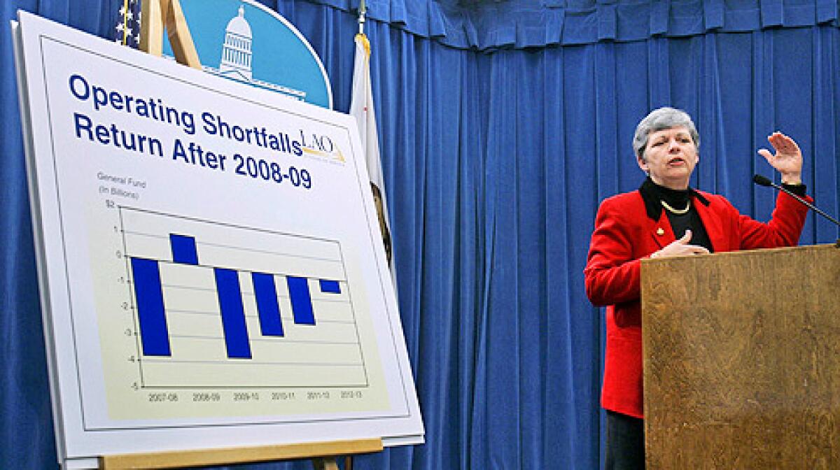 Legislative Analyst Elizabeth Hill discusses the state's operating shortfall.