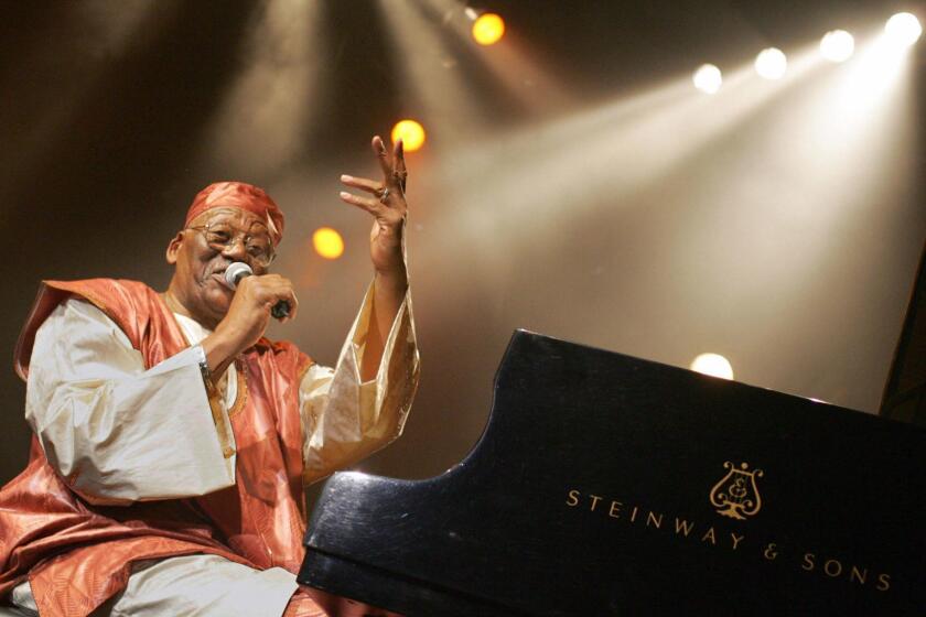 Marciac, FRANCE: US Pianist Randy Weston performs during the Marciac Jazz festival, 13 August 2005 in Marciac, southern France. AFP PHOTO LIONEL BONAVENTURE (Photo credit should read LIONEL BONAVENTURE/AFP/Getty Images)