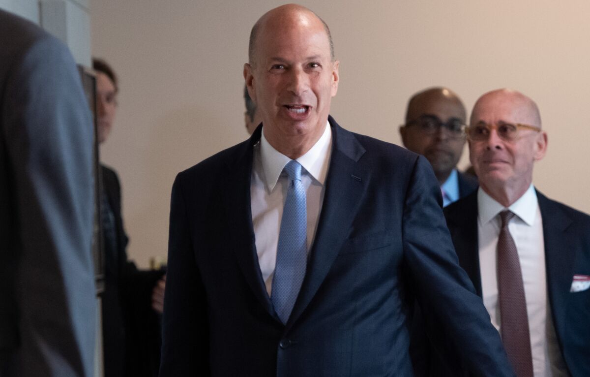 U.S. Ambassador to the European Union Gordon Sondland arrives at a closed session before the House Intelligence, Foreign Affairs and Oversight committees Oct. 17 at the U.S. Capitol.