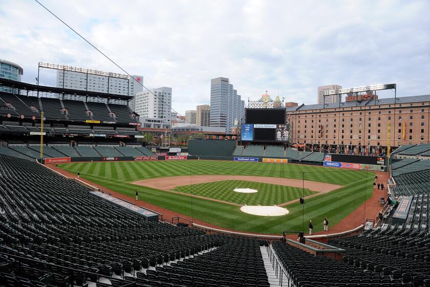 Oriole Park at Camden Yards will remain empty Wednesday when the Orioles host the Chicago White Sox because of violent clashes in Baltimore.