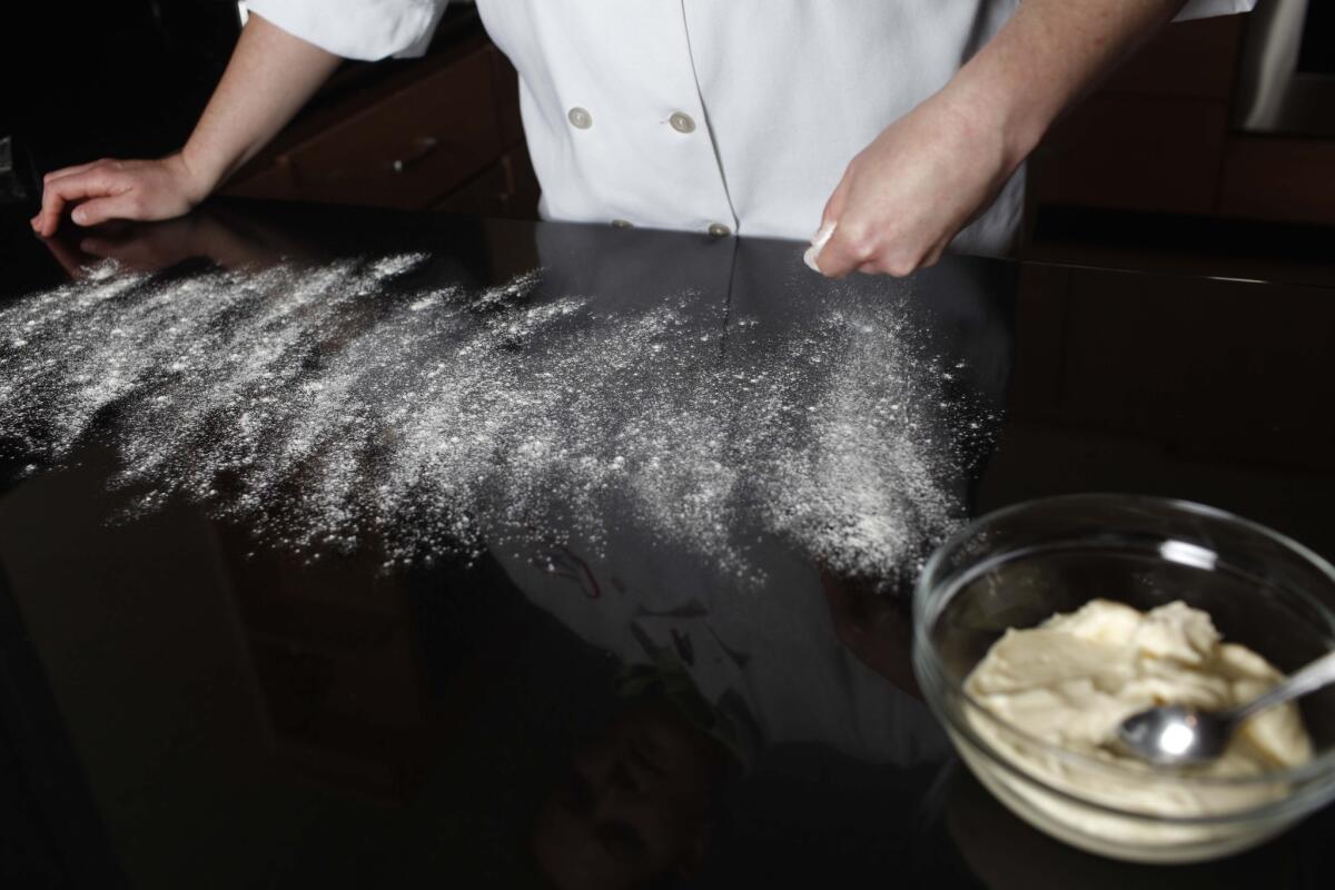 Flour a counter to throw the dough on.
