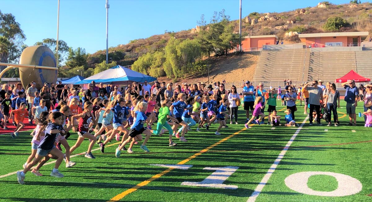 The San Diego North Rotary Club recently held its 32nd annual Rotary Fun Run at the Mt. Carmel High School stadium for runners in grades 3-8. 