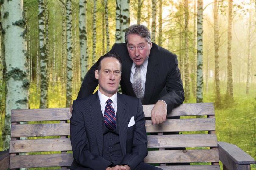J. Todd Adams (left) and David Ellenstein star in North Coast Rep's "A Walk in the Woods."