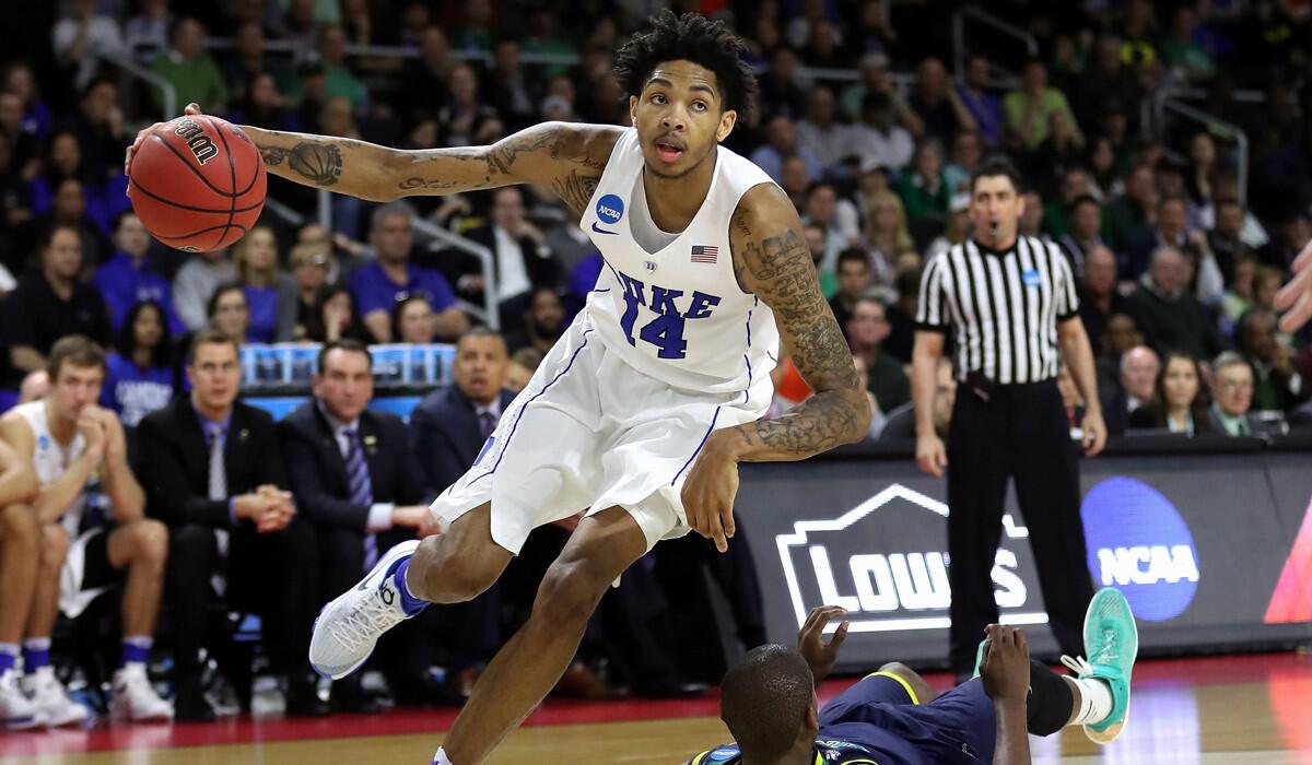 Duke's Brandon Ingram dribbles the ball in the second half against North Carolina-Wilmington during the first round of the 2016 NCAA Men's Basketball Tournament on Thursday.