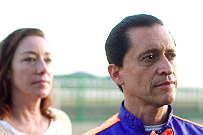 Clifton Collins' veteran "Jockey" Jackson could be entering the final lap. Also pictured: Molly Parker as trainer Ruth.