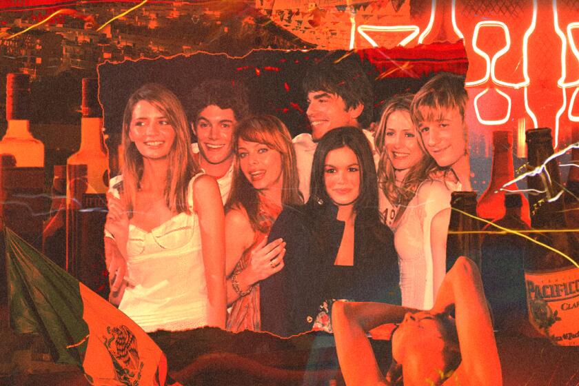 Collage of the cast of The O.C. and images of Tijuana 