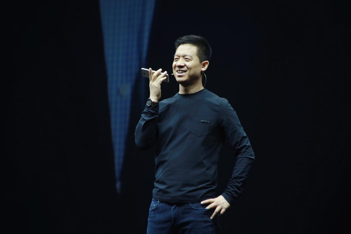 Jia Yueting, chairman and founder of Leshi Internet Information & Technology Co., also known as LeTV, is linked to the Faraday Future electric car start-up in Gardena.