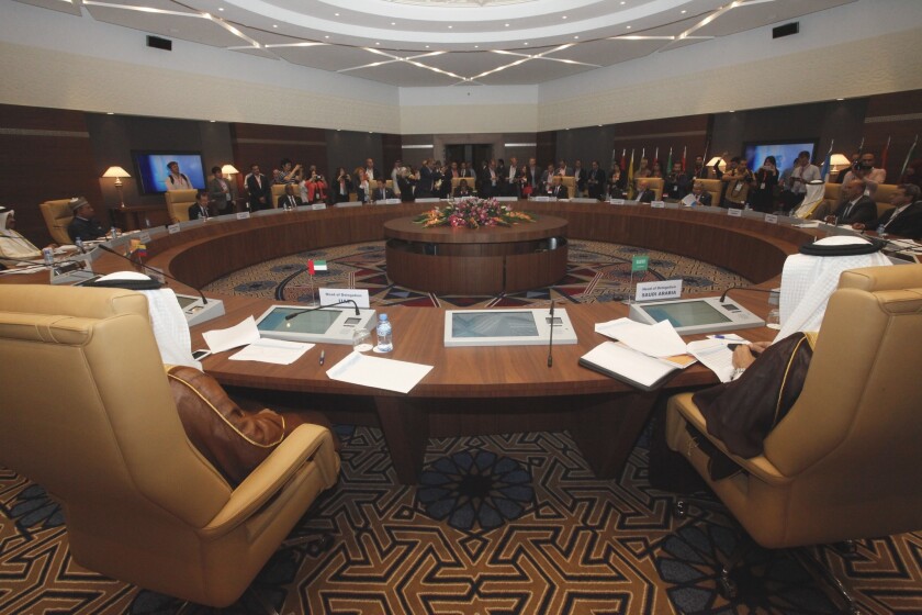 Ministers of the Organization of the Petroleum Exporting Countries, meeting in Algiers in 2016.