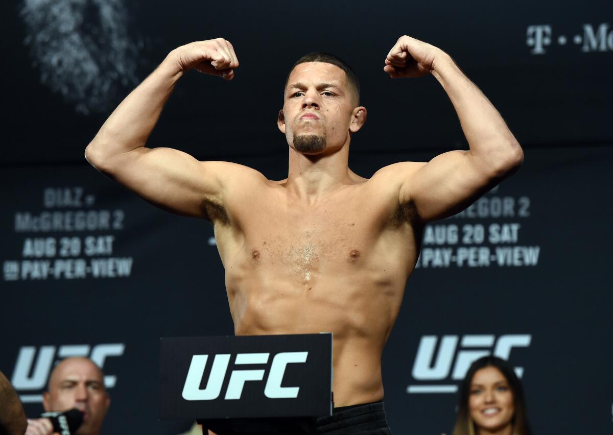 Nate Diaz is scheduled for fight Jorge Masvidal in the main event at UFC 244 on Saturday.