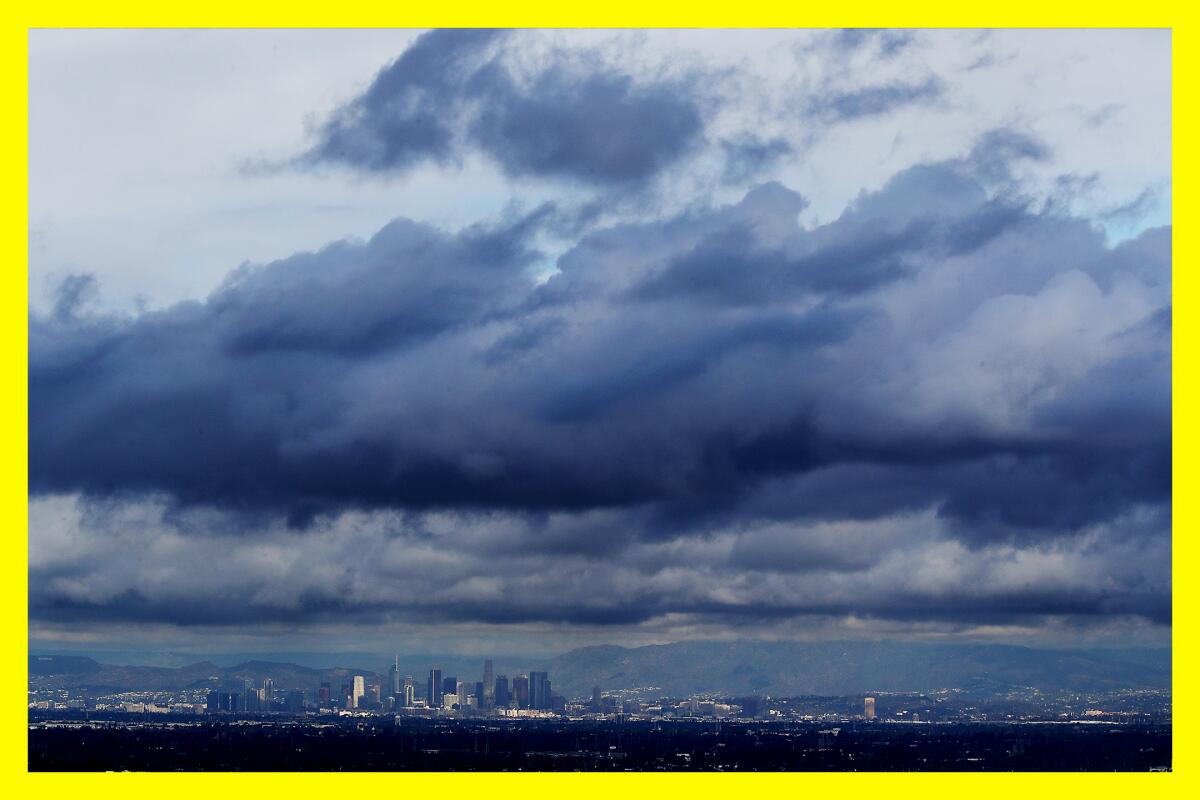 Storm clouds over Los Angeles
