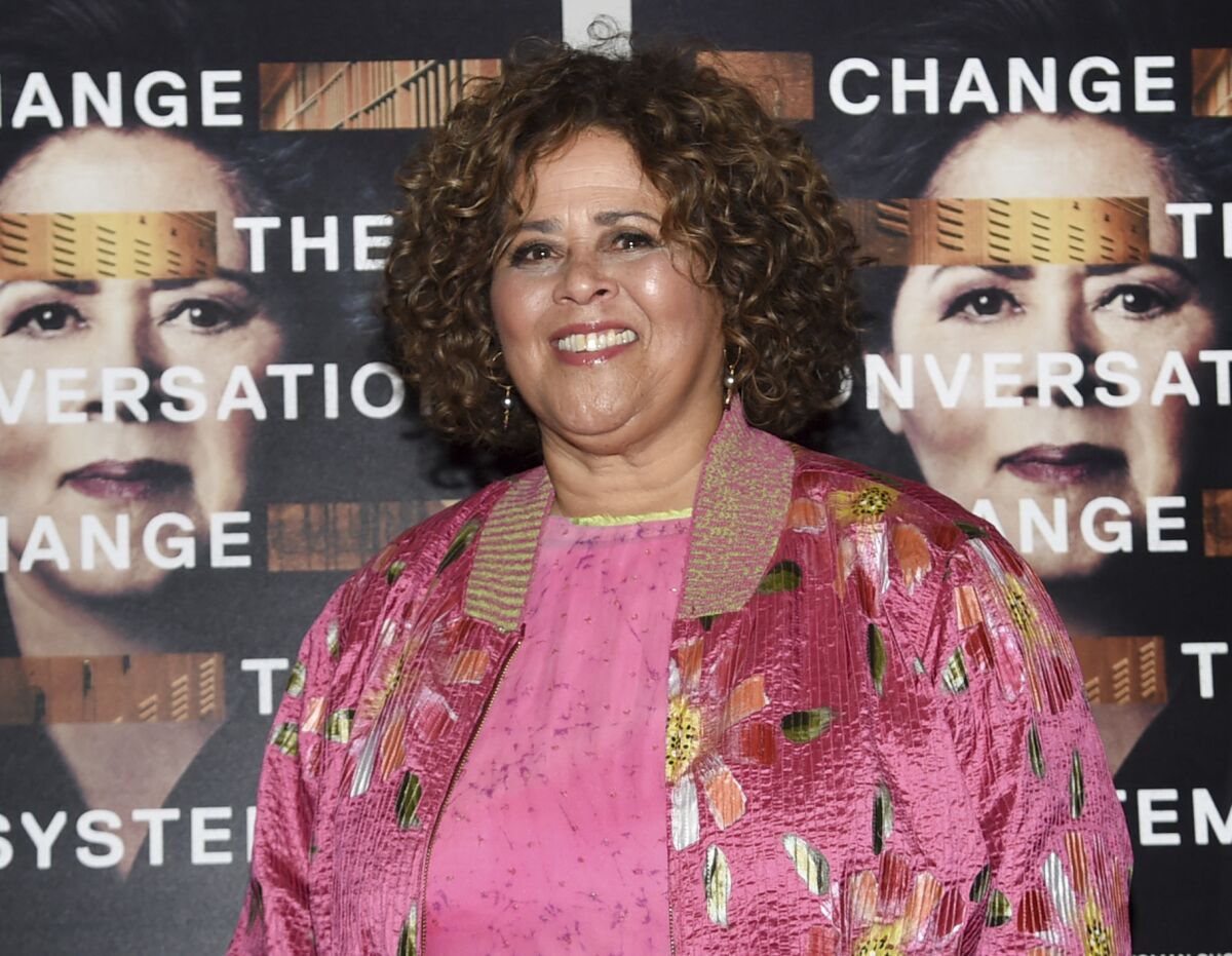 FILE - Actor-writer Anna Deavere Smith attends a special screening of HBO Films' "Notes From The Field" in New York on Feb. 21, 2018. Deavere Smith, playwright Adrienne Kennedy and author-essayist Phillip Lopate are among this year’s recipients of career achievement prizes from the American Academy of Arts and Letters. (Photo by Evan Agostini/Invision/AP, File)