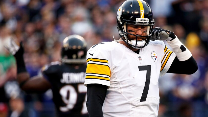 Steelers quarterback Ben Roethlisberger (7) faces a familiar nemesis in the Ravens on Sunday.