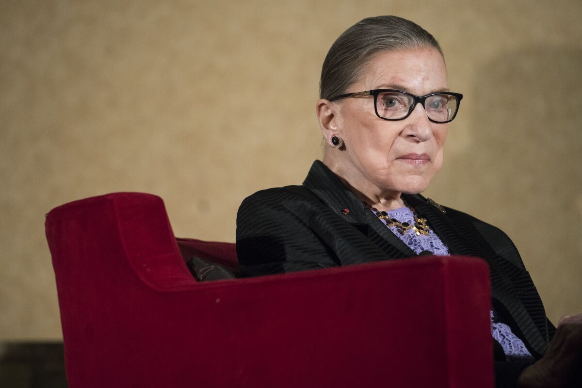 Supreme Court Justice Ruth Bader Ginsburg, Friday, Aug. 19, 2016.