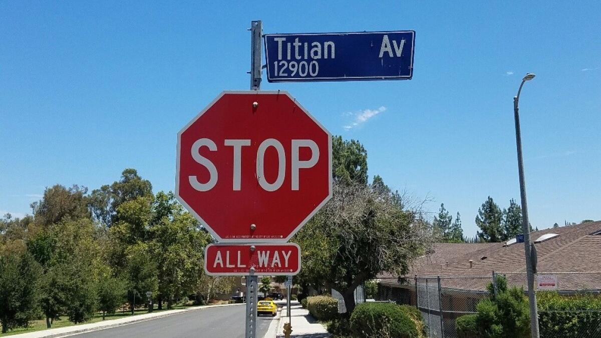 The streets around Bee Canyon Park in Granada Hills are named after artists.