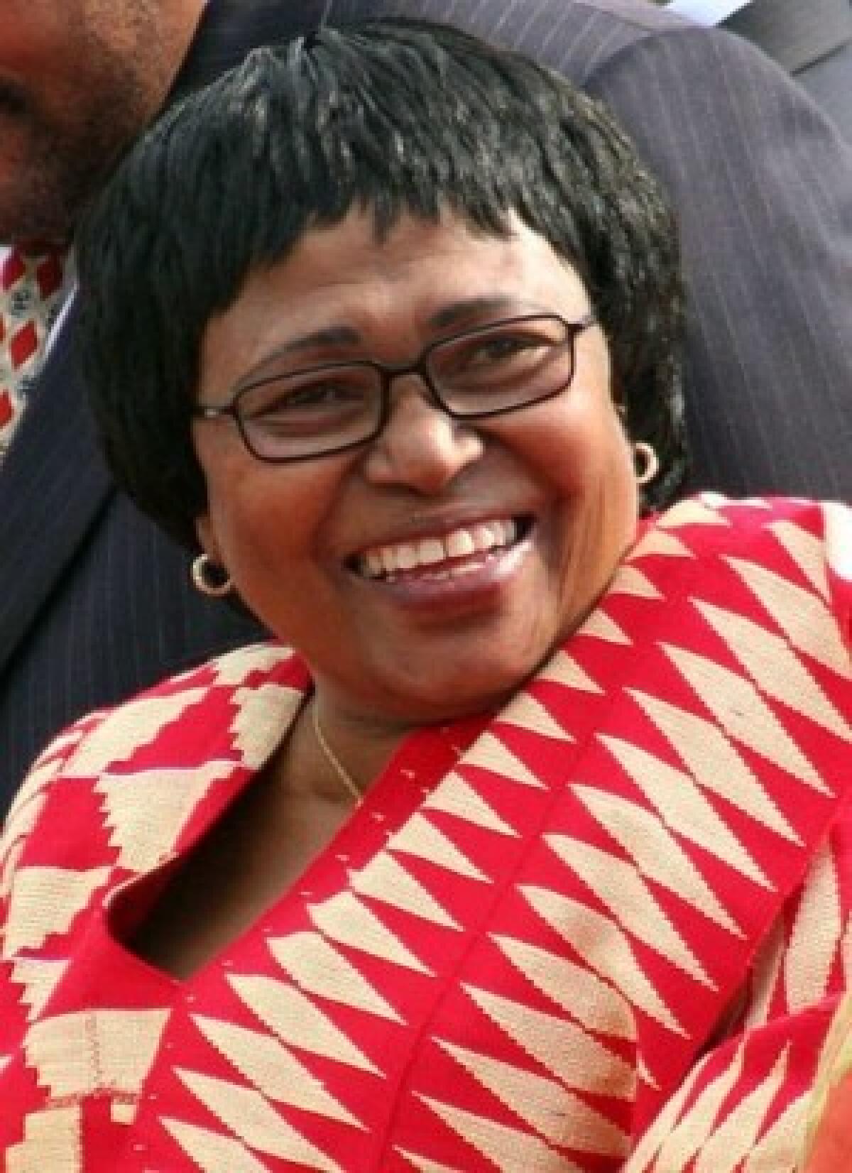Dr. Manto Tshabalala-Msimang stands outside Parliament in Cape Town, South Africa, in 2006. Though controversies surrounded her, even her critics conceded that she had made some positive contributions, including improving health services in rural areas and forcing down the price of medicines.