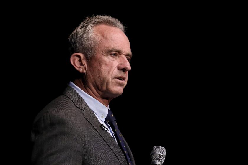 LOS ANGELES, CA - AUGUST 03: Democratic presidential candidate Robert F. Kennedy Jr. at a premier of a documentary film called "Midnight at the Border" at the Saban Theater on Thursday, Aug. 3, 2023 in Los Angeles, CA. (Gary Coronado / Los Angeles Times)