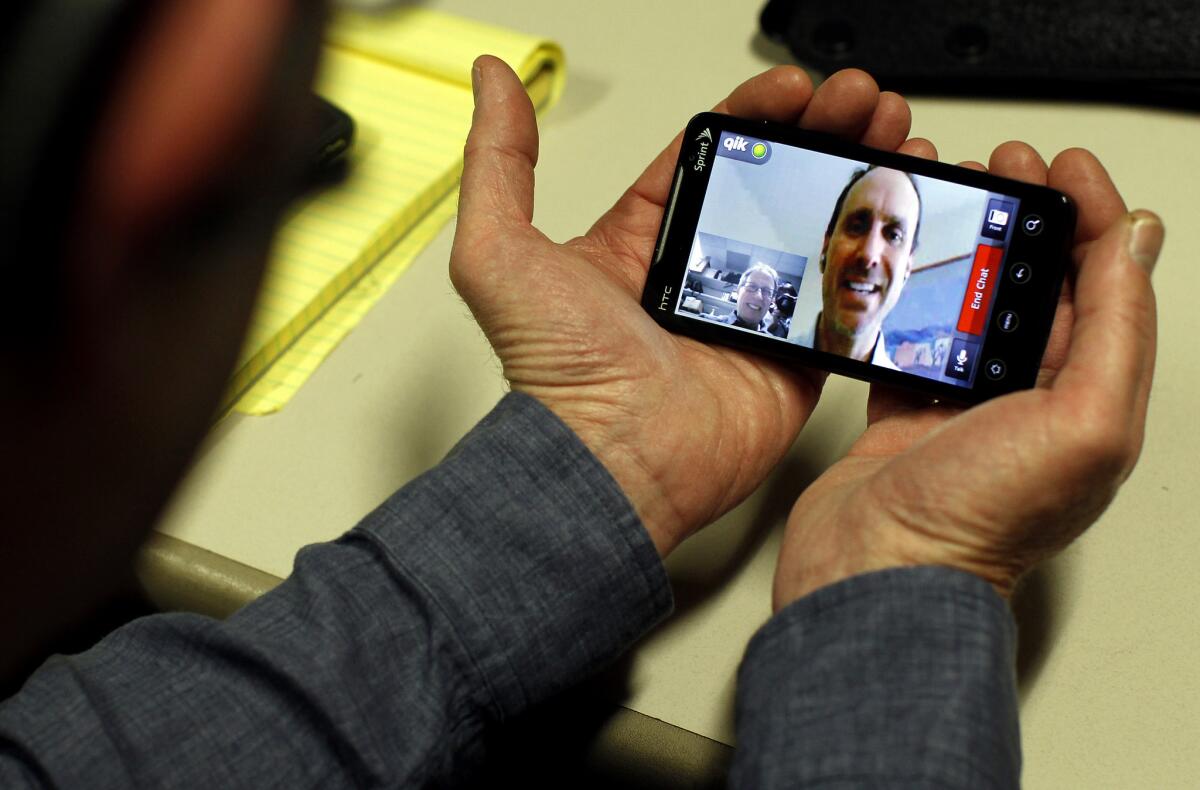 Patient and doctor talk via a smartphone