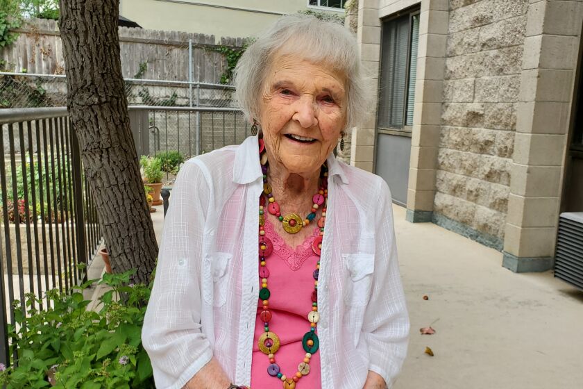 La Jolla resident and soon-to-be centenarian Shirley Helm in her La Jolla home.