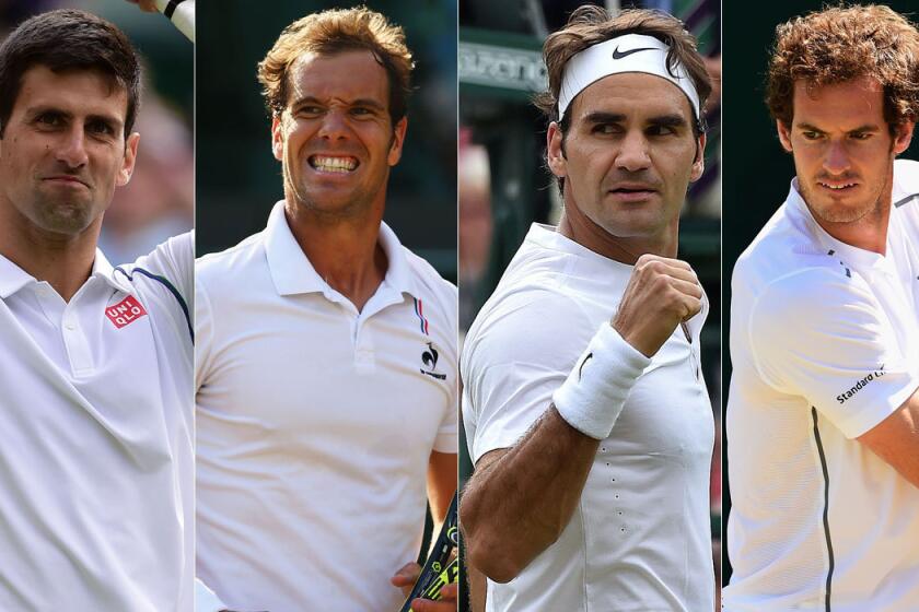 Novak Djokovic, from left, Richard Gasquet, Roger Federer and Andy Murray should provide plenty of drama Friday during the Wimbledon men's semifinals.