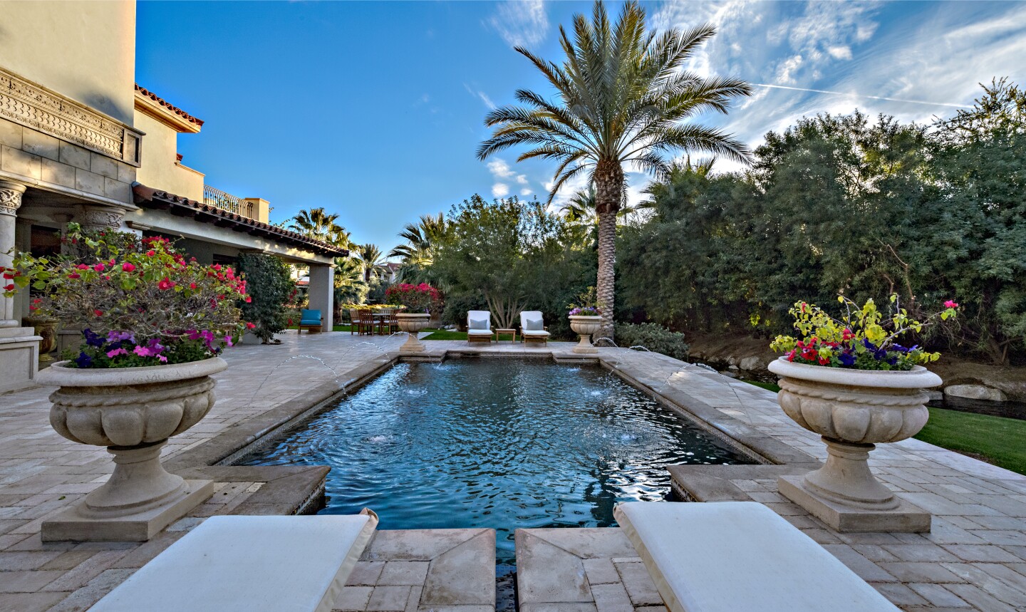 The Mediterranean villa is found in La Quinta's exclusive Madison Club community.