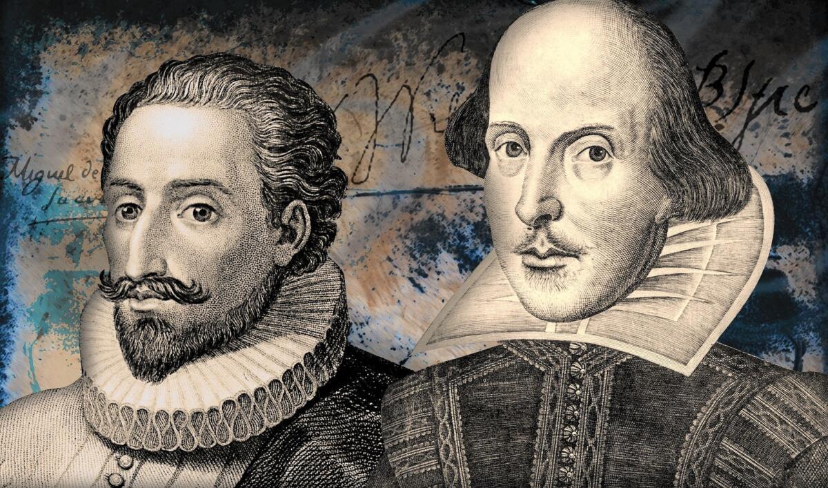 Miguel de Cervantes, left, and William Shakespeare set the course of literary history - and died the same day.