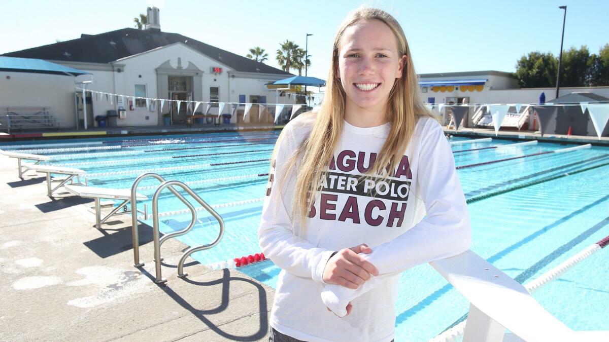 Nicole Struss helped the Laguna Beach girls’ water polo team win its sixth straight Bill Barnett Holiday Cup title. She scored two goals in the Breakers’ 9-8 win over Corona del Mar in the final.