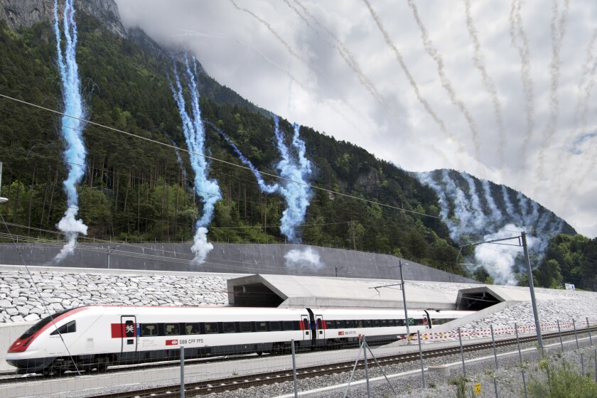 After 17 Years And 12 Billion Switzerland Inaugurates World S Longest Rail Tunnel Los Angeles Times