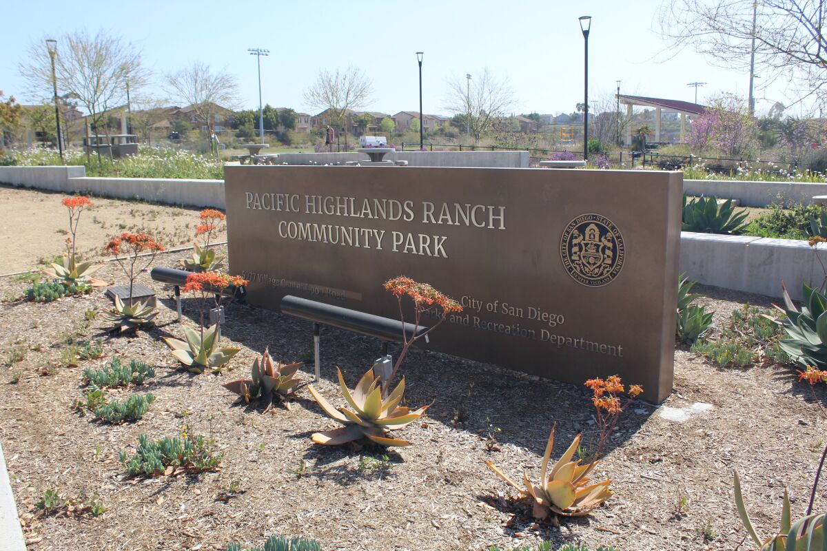 Park property has been vandalized multiple times in Pacific Highlands Ranch.