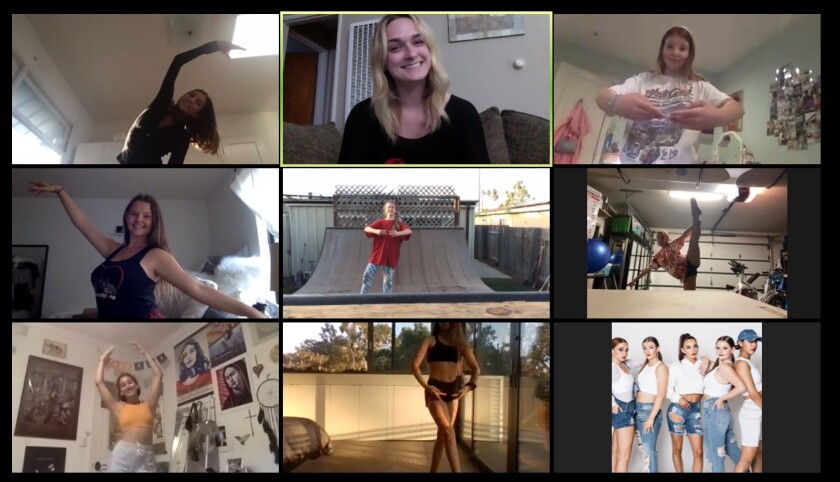 Students of Ooh La La Dance Academy in La Jolla now participate in dance classes through Zoom.