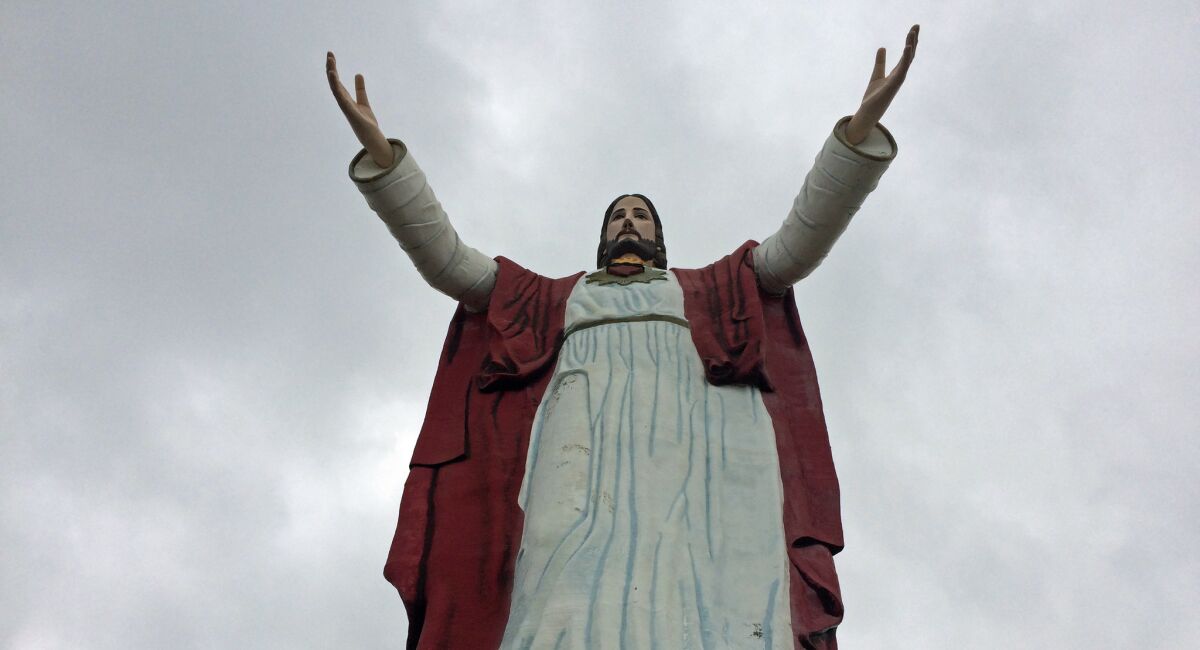 As part of our visit, Crosthwaite took me to visit the Sacred Heart of Christ sculpture that overlooks the southern edge of Rosarito. Built by a local man in honor of his mother, Crosthwaite says that, for him, the icon represents Tijuana's do-it-yourself culture.