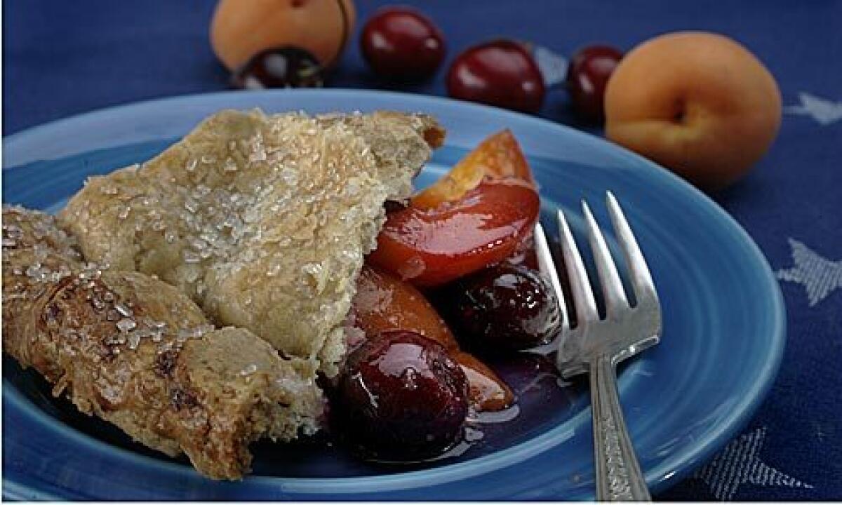 SLICE OF SPRING: Apricot and cherry pie.
