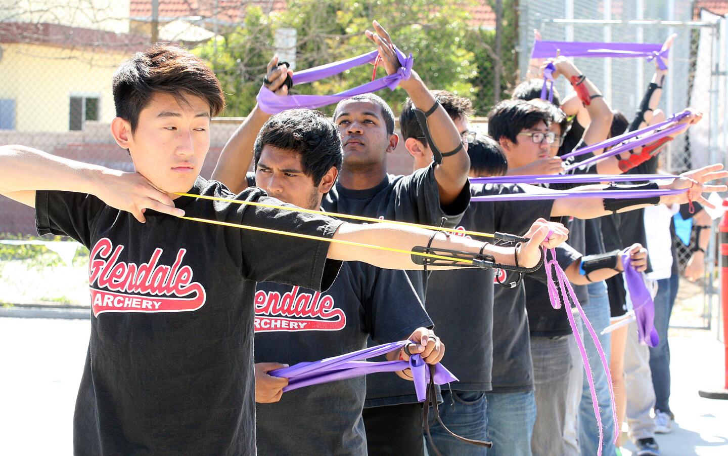 Photo Gallery: Olympic archer Khatuna Lorig visits to help Glendale High School archery team