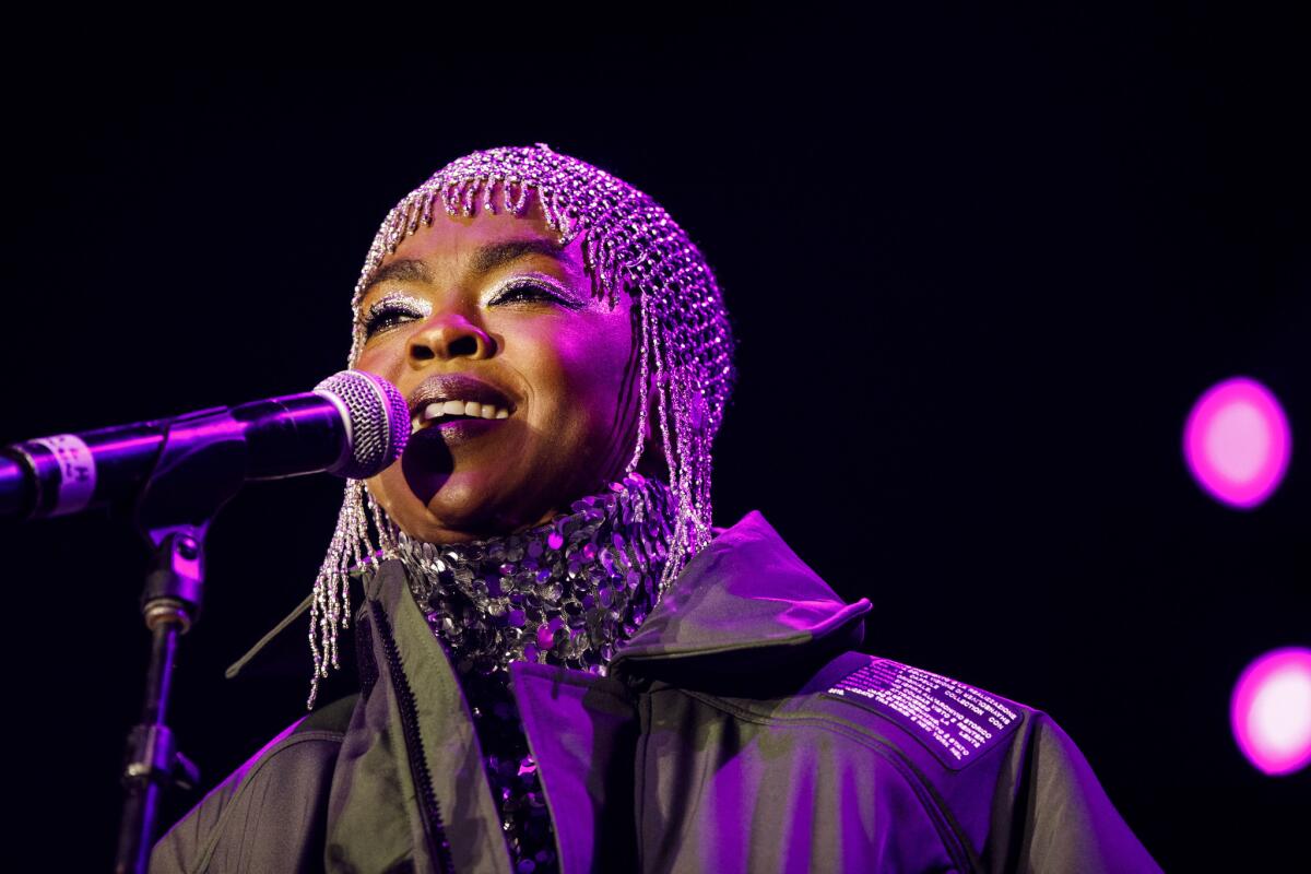 Lauryn Hill performs on Sunday.