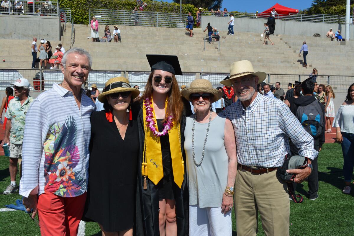 From left: Robert and Jena Joyce, Nora Joyce and Jena's parents, Joy and Jeff Kirsch, attend Nora's 2018 LJHS graduation.