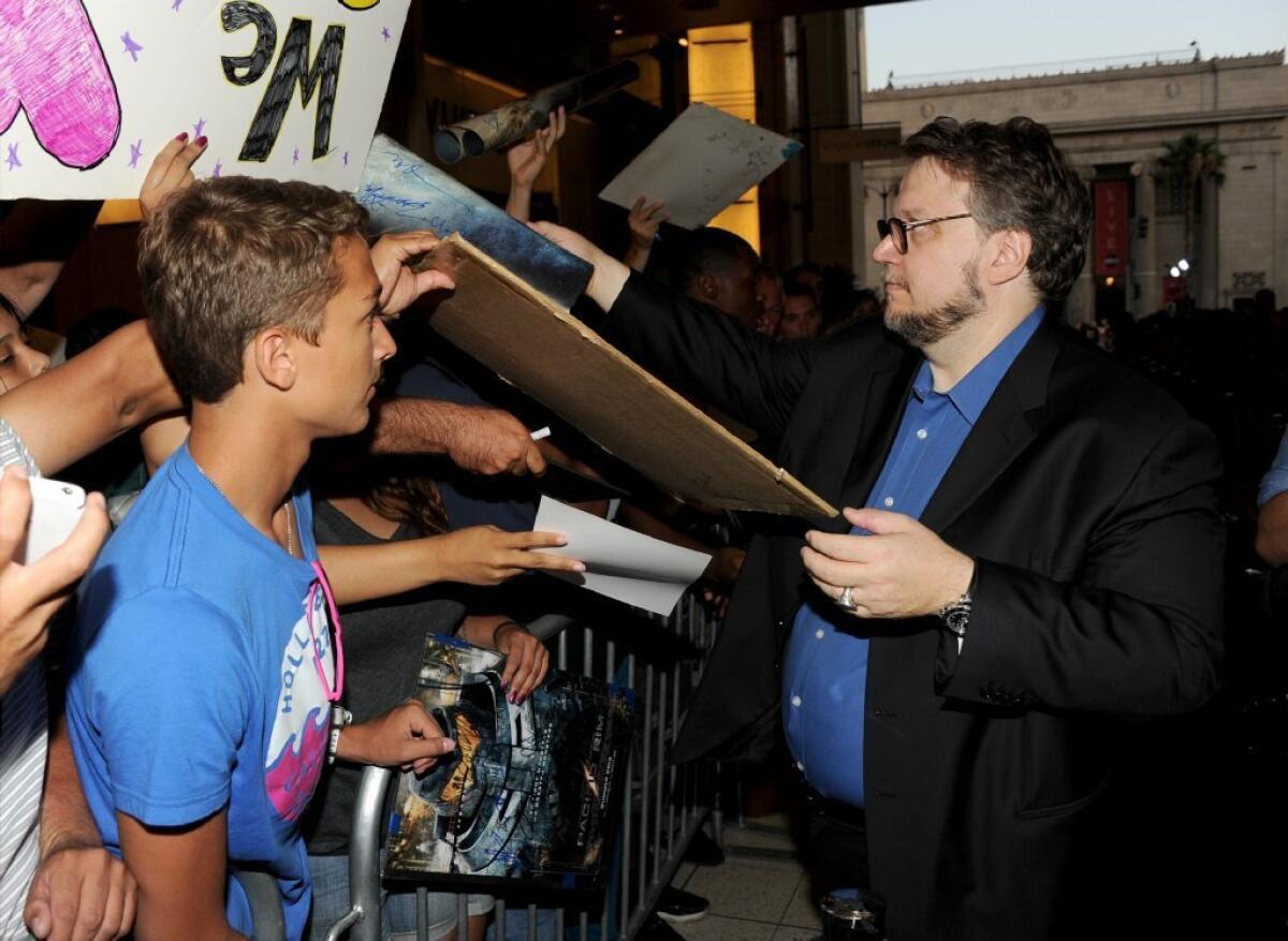 Filmmaker Guillermo del Toro arrives at the premiere of "Pacific Rim" at the Dolby Theatre on Tuesday night.