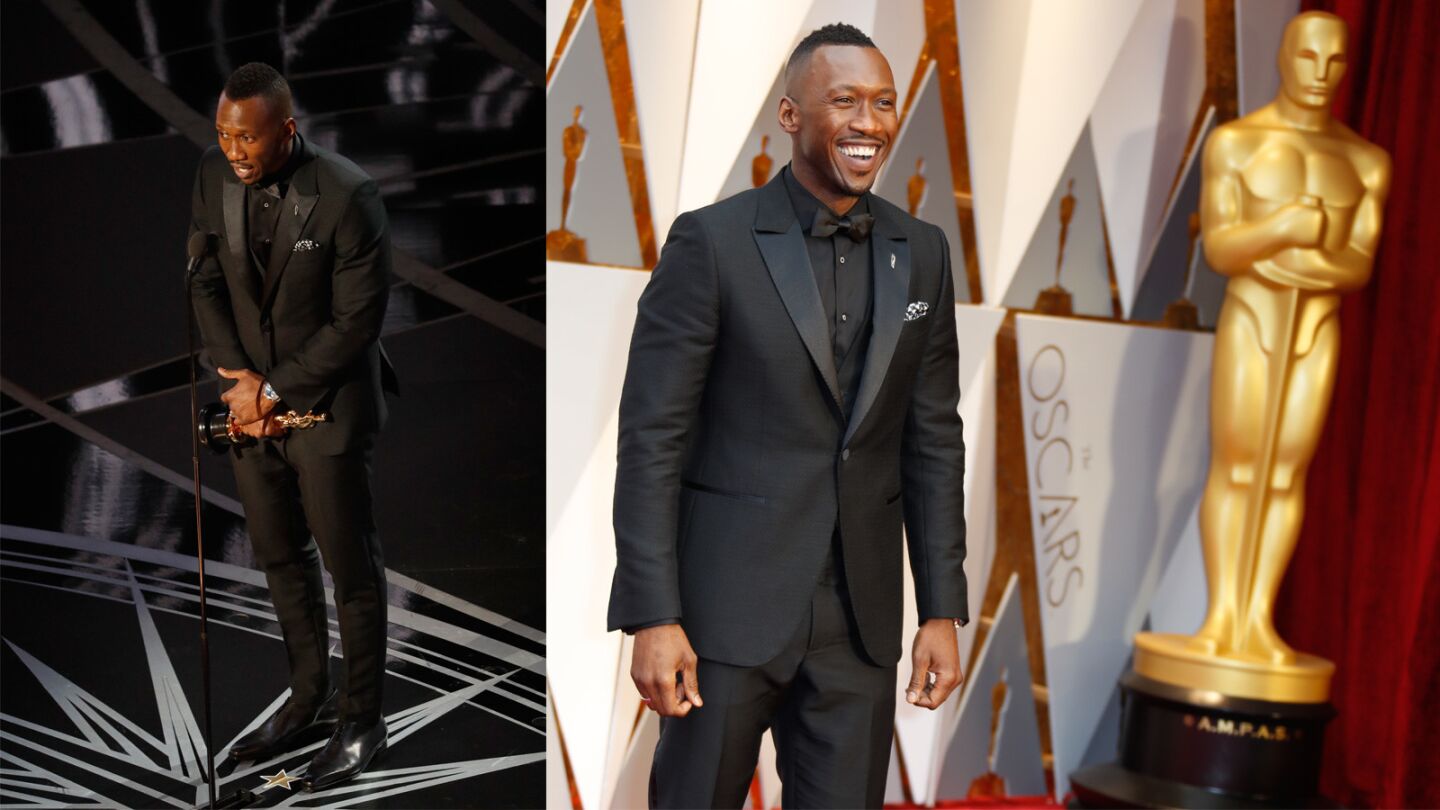 Mahershala Ali is a shoo-in for the best-dressed list thanks to his tone-on-tone Ermenegildo Zegna Couture tuxedo, shirt, bow tie and pocket square -- accessorized with Monique Pean Homme shirt studs.